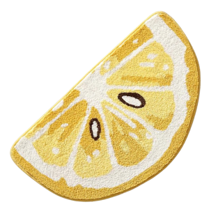 Lemon Shaped Bathroom Rug – Non-Slip Absorbent Microfiber Bath Mat